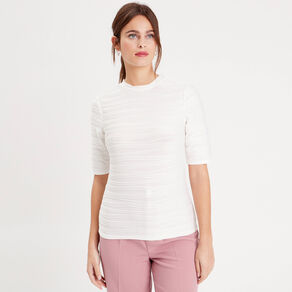 T-shirt manches courtes ecru femme