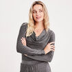 Body manches longues gris argent femme