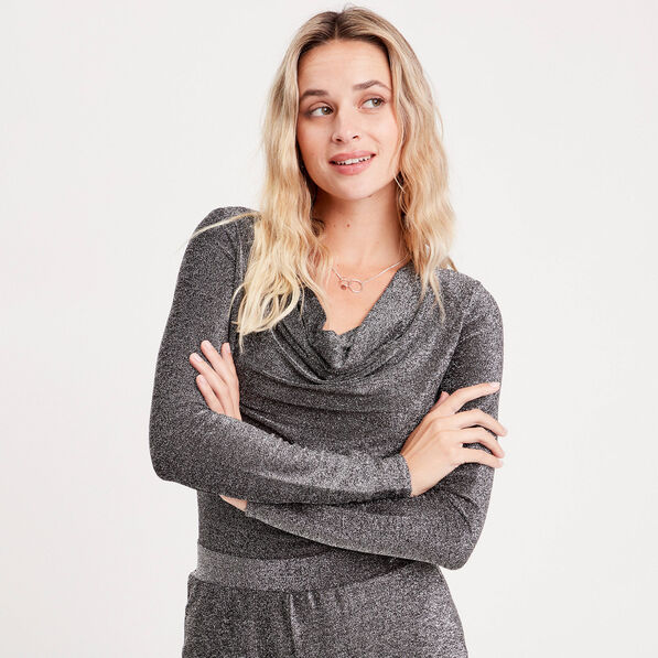 body manches longues gris argent femme Body manches longues gris argent femme