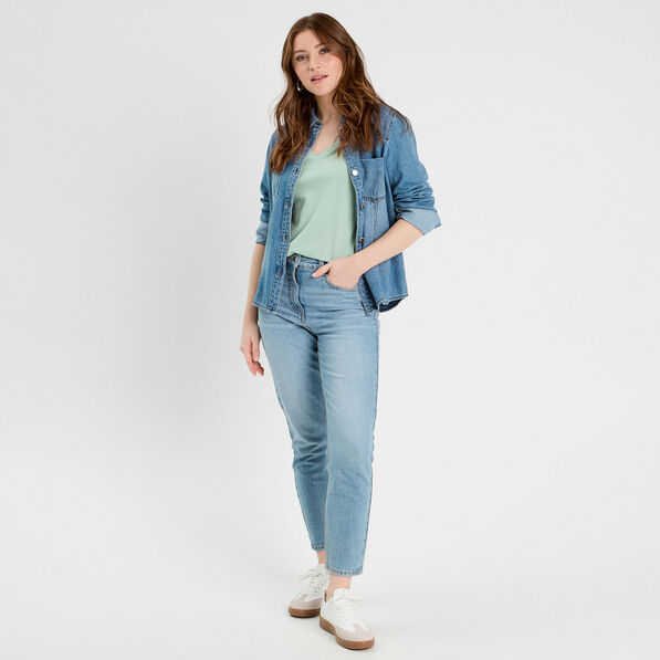 T-shirt manches courtes vert clair femme