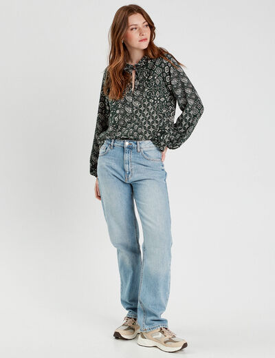 Blouse manches longues vert femme