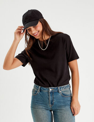 T-shirt manches courtes noir femme