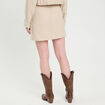 Jupe droite contenant du lin beige femme