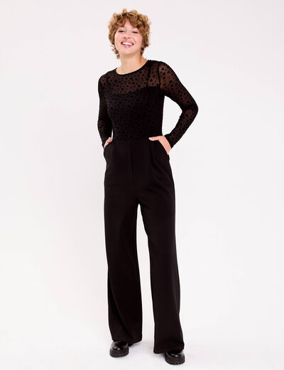 Combinaison aspect dentelle noir femme