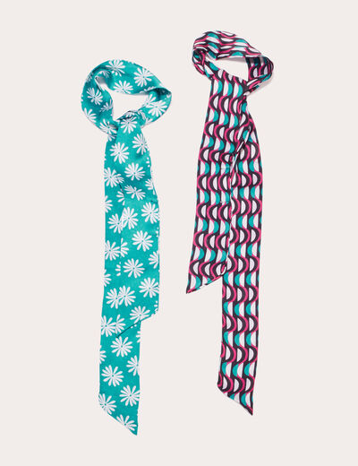 Lot 2 foulards multi-usage noir femme