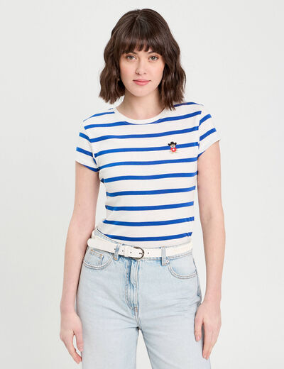 T-shirt manches courtes bleu femme