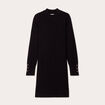 Robe pull évasée col montant noir femme