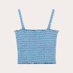 Bandeau smocké cropped bleu femme