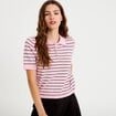 Polo manches courtes col chemise rose femme