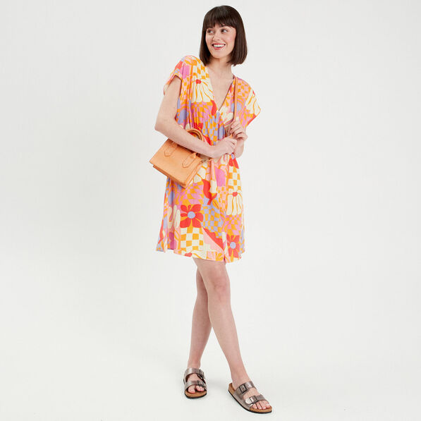 robe evasee dos lacage orange femme Robe évasée dos laçage orange femme