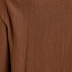 Blouse droite manches longues pliss&eacute;e marron femme