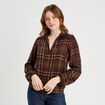 Chemise manches longues marron foncé femme