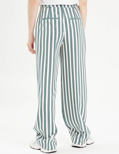 Pantalon large tailleur blanc femme