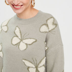 Pull manches longues vert pastel femme