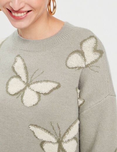 Pull manches longues vert pastel femme