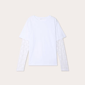 T-shirt oversize 2-en-1 blanc femme
