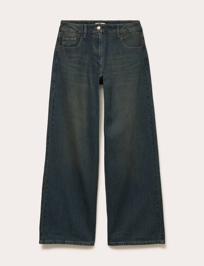 Jean wide leg taille standard bleu gris femme