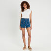Short mom en jean denim double stone femme