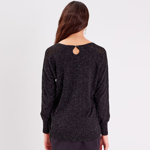 pull avec col en v noir femme Pull avec col en V noir femme
