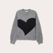 Pull col rond manches longues gris fonc&eacute; femme