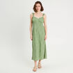 Robe longue évasée vert kaki femme