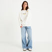 Sweat col rond manches longues ecru femme