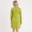 Robe pull droite col polo vert anis femme
