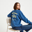 Sweat oversize col rond manches longues bleu fonc&eacute; femme