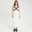 Robe longue évasée blanc femme