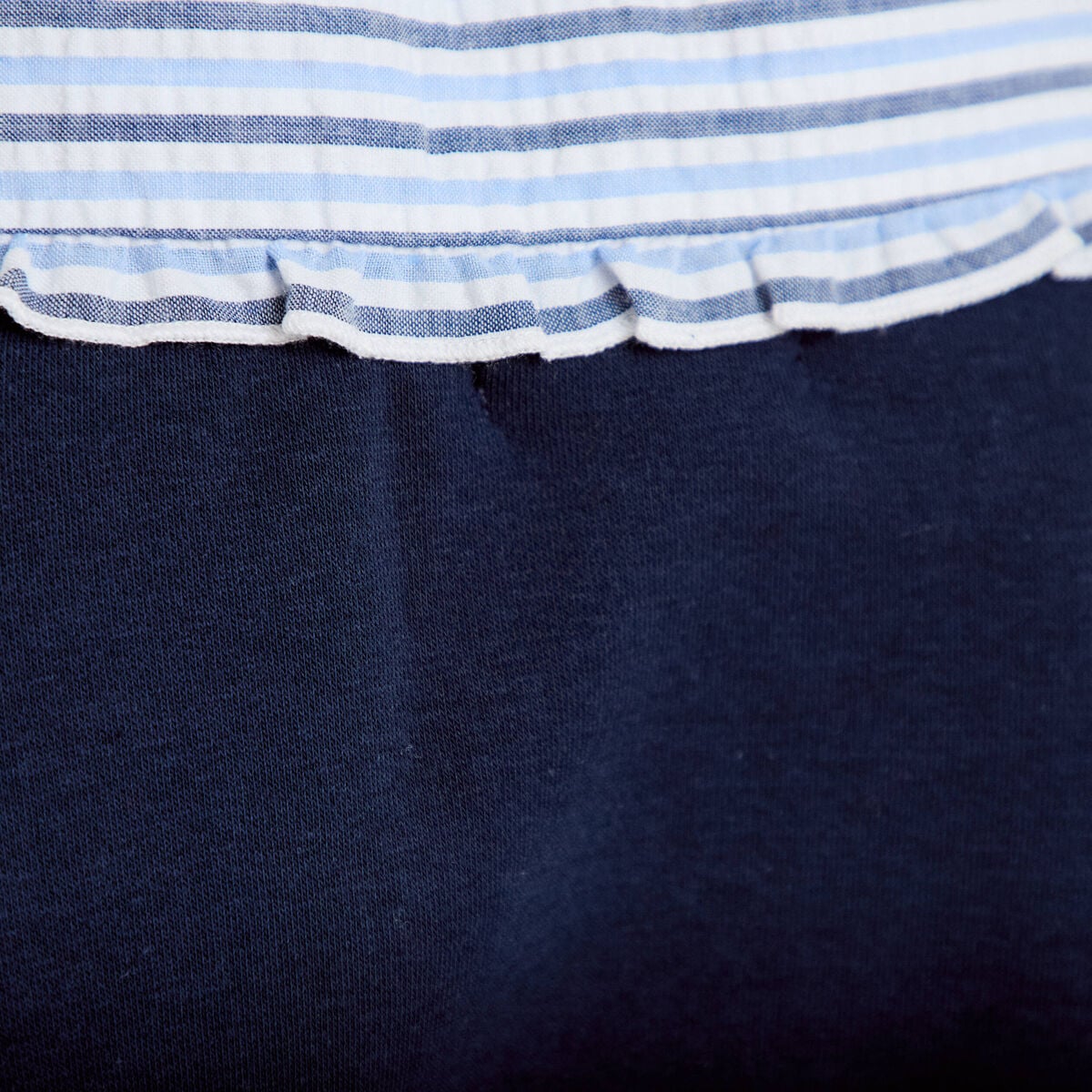 Sweat col chemise manches longues bleu marine femme