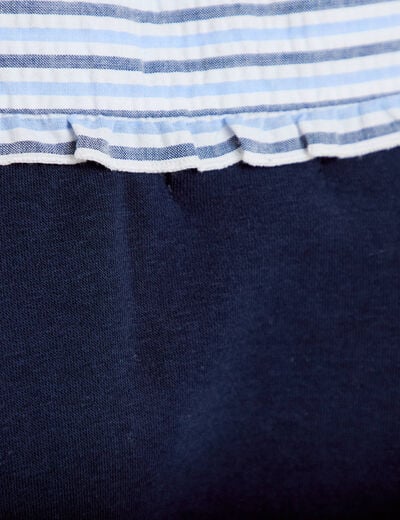Sweat col chemise manches longues bleu marine femme