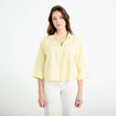 Chemise col classique manches 3/4 jaune clair femme