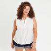 Blouse sans manches blanc femme