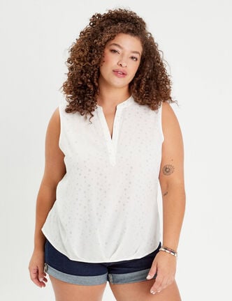 Blouse sans manches blanc femme