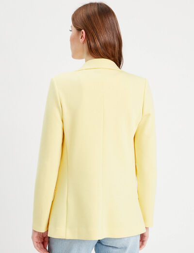 Veste blazer cintrée jaune clair femme