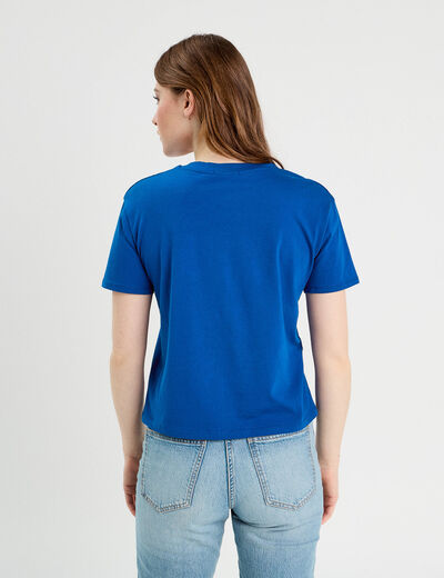 T-shirt manches courtes bleu electrique femme