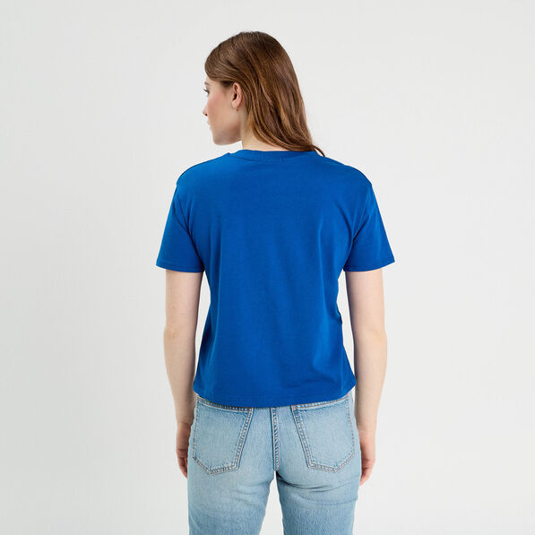 t shirt manches courtes bleu electrique femme T-shirt manches courtes bleu electrique femme