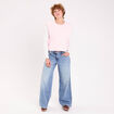 T-shirt pull sans manches 2-en-1 rose clair femme
