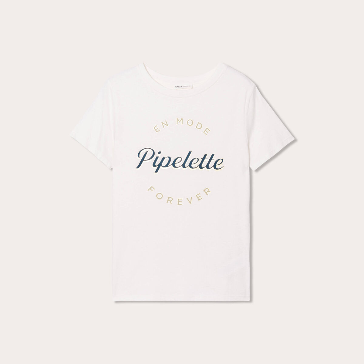 T-shirt manches courtes ecru femme