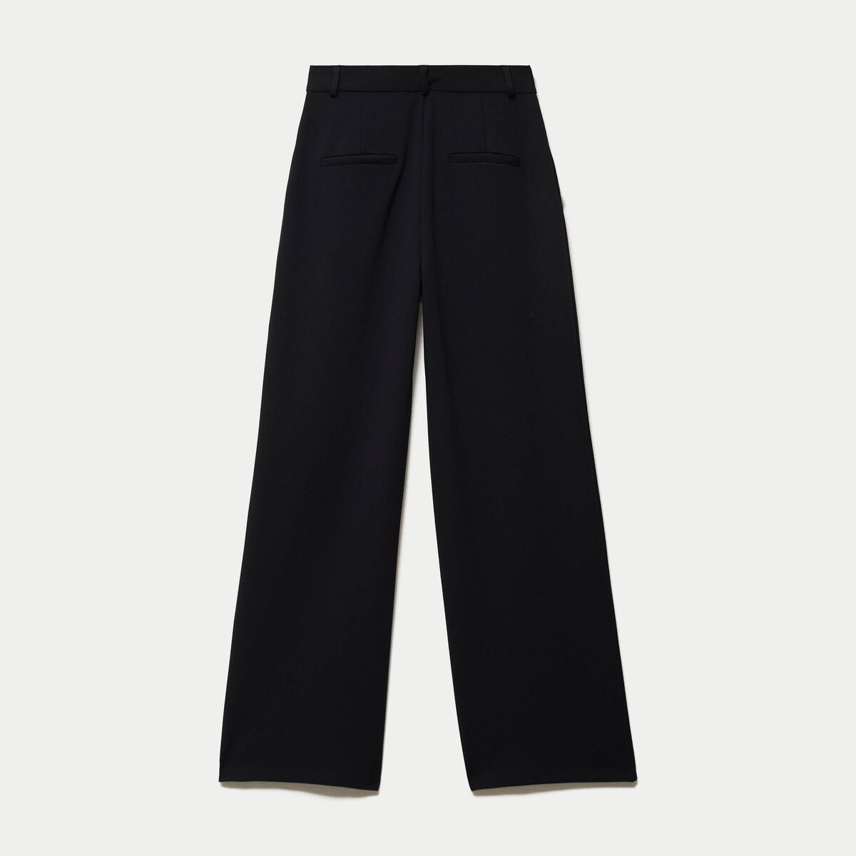 Pantalon bootcut taille haute en maille noir femme