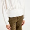 Gilet bas resserr&eacute; manches longues ecru femme
