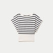 Pull ample manches courtes col rond blanc femme
