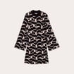 Robe pull évasée col montant blanc femme
