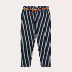 Pantalon chino slim 7/8ème bleu marine femme