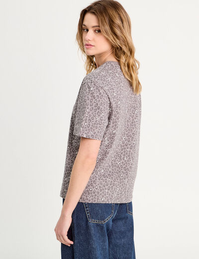 T-shirt manches courtes gris foncé femme