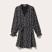 Robe droite ceintur&eacute;e blanc femme