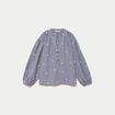 Blouse vichy brod&eacute;e bleu femme