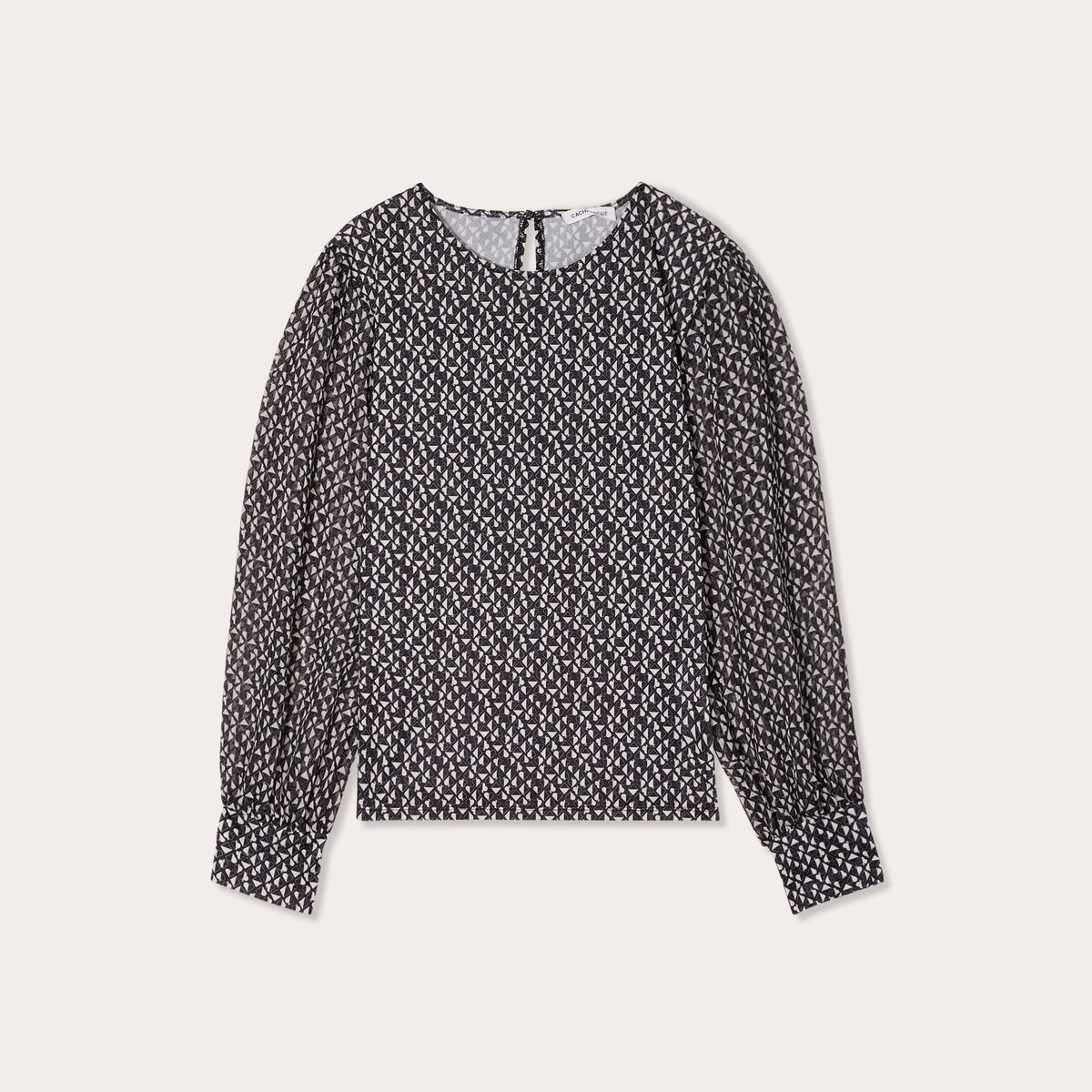 Blouse manches bouffantes noir femme