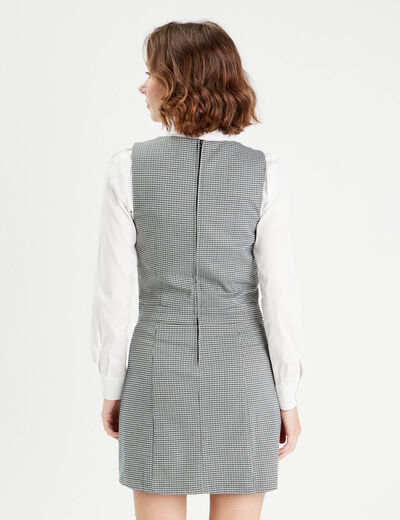 Robe évasée encolure carrée blanc femme