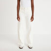 Jeans wide leg taille haute denim blanc femme